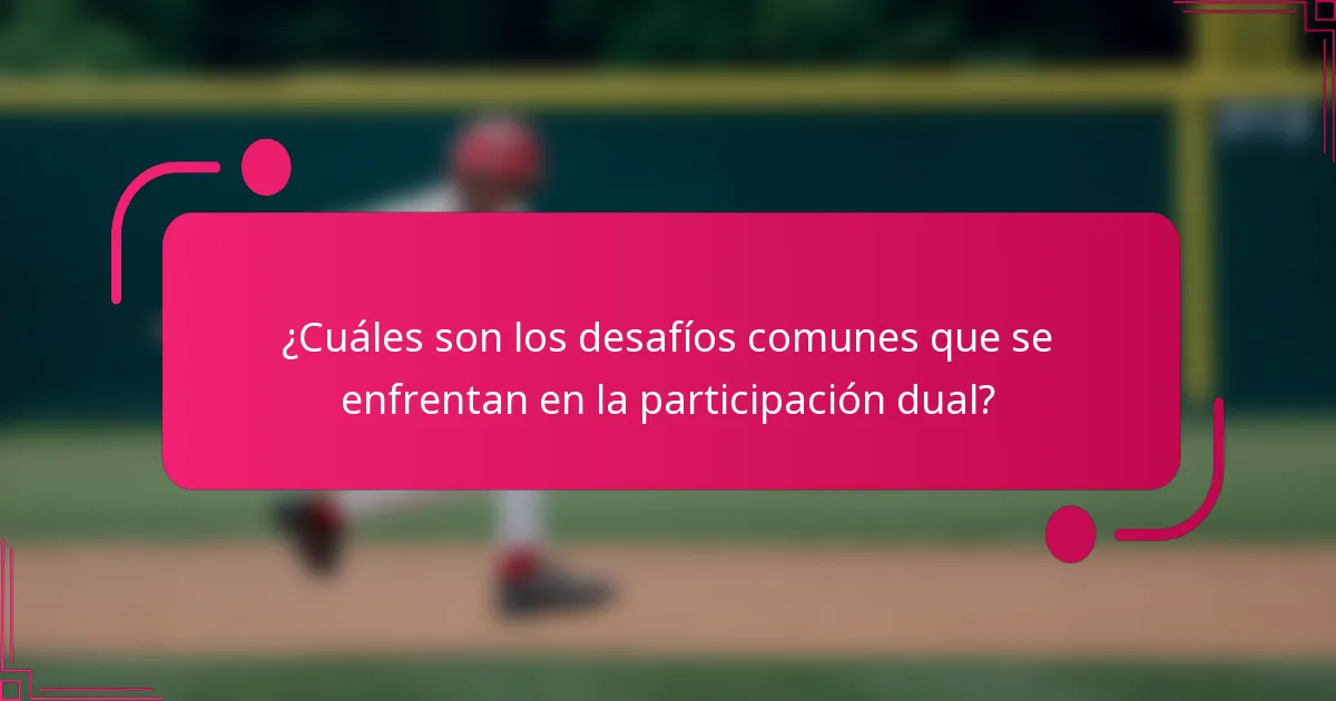 ¿Cuáles son los desafíos comunes que se enfrentan en la participación dual?
